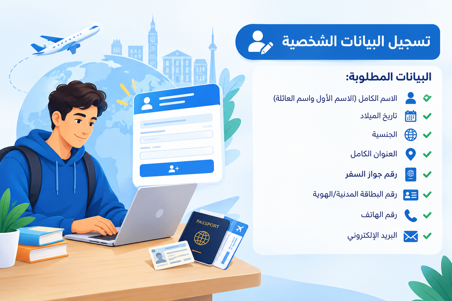 تسجيل البيانات الشخصية